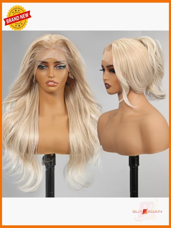 26in HD Lace Front Wig Glueless Wavy Synthetic Hair Daily Wear